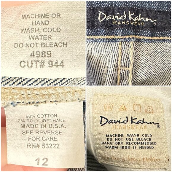 David Kahn Jeanswear Embroidered Cropped Capri Jeans Size 12 - Picture 3 of 3